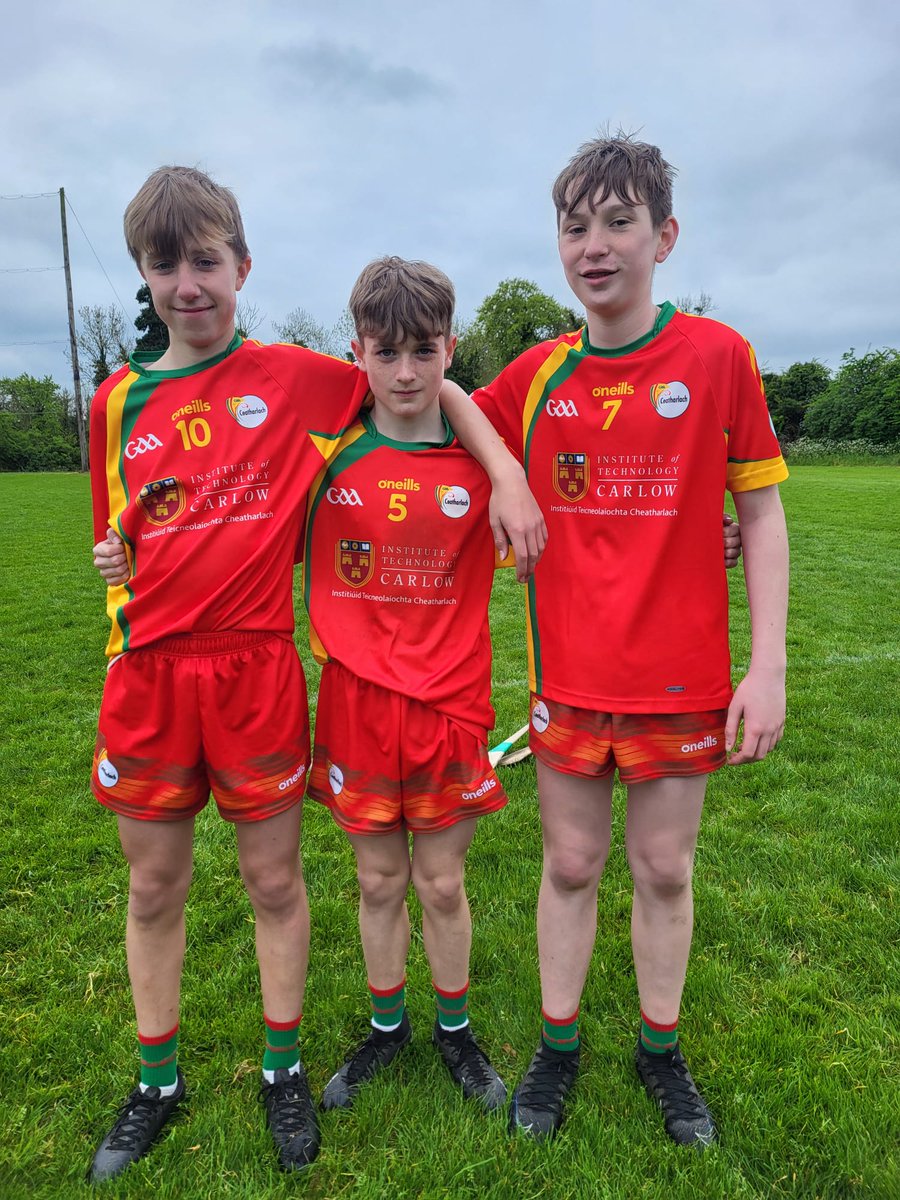 Congratulations to our 3 Naomh Brid representatives who played their first U14 Carlow Colts match this weekend against Meath in Dunganny Training grounds. In the photo, our 3 local heroes: Darragh Tunstead, Conor Dooley & Joey Drea🇧🇭🇧🇯 @Carlow_GAA @TheLeftWingBack