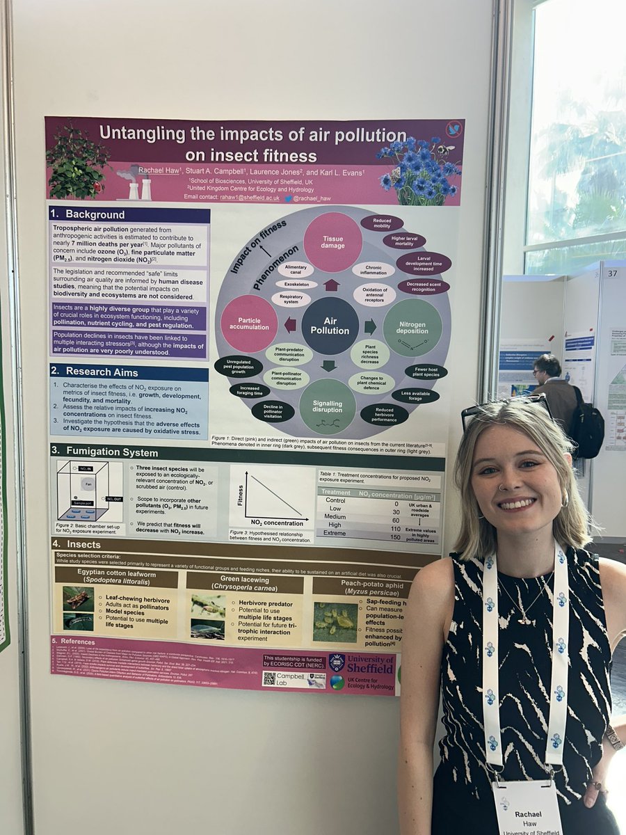 Come and chat to me at poster 68 about insects, air pollution, and the trials and tribulations of setting up a fumigation system! 🐛🦋🐞💨 @StuartACampbell @LaurenceJonesES #SETACSeville