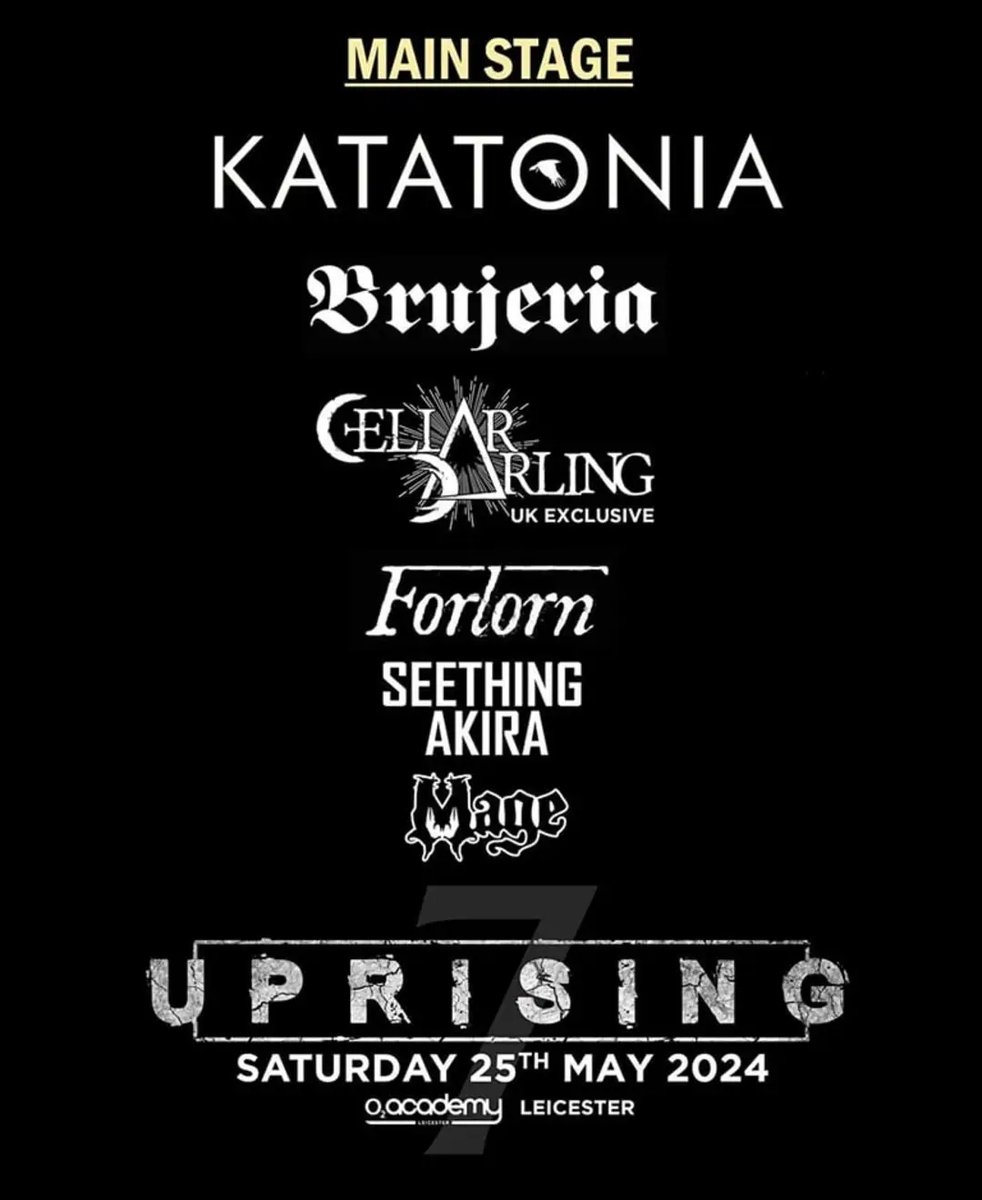 Really happy to be involved with this year's Uprising Festival. Leicester we'll see you at the O2 at the end of the month! 😘