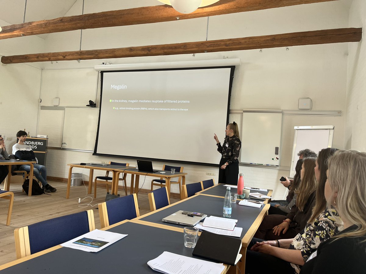 First morning session on day two on receptor mediated endocytosis of proteins. Nice introduction by Søren Moestrup, then talks by Kathrin Weyer and ECRs Martin Quist Rasmussen, Kristian Wiborg, and Pernille Lajer Sørensen centered on megalomania in various tissues.