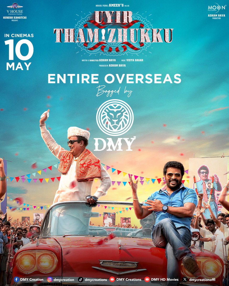 A gripping political thriller with satirical sparks is waiting on the queue 🏴🎤

Ameer’s #UyirTamizhukku Entire Overseas Release bagged by @dmycreation 🎬

IN CINEMAS FROM MAY 10 🗓️

@directorameer @Moonpictures_ @VIDYASAGARMUSIC @KavingarSnekan @poetpaavijay @IamChandini