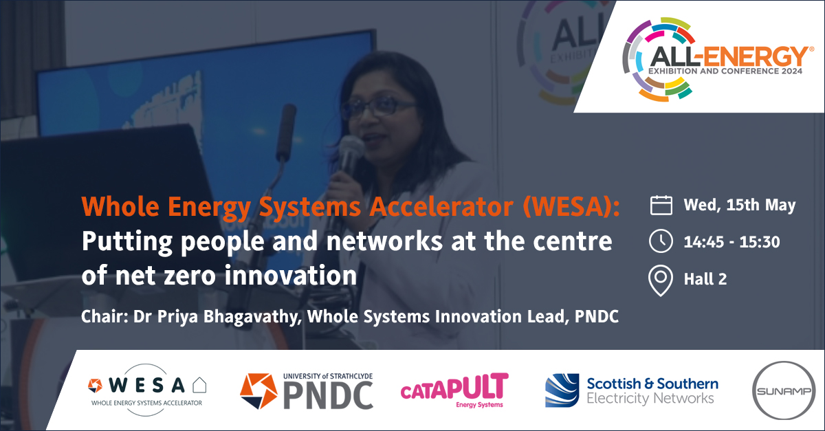 We’re delighted to chair a panel session at this year’s @AllEnergy, which runs from 15 - 16 May at @SECGlasgow. The session will feature expert speakers from @EnergySysCat, @SSEN_FN and @SunampLtd. 🗓️ Wednesday 15th May 🕒 14:45 - 15:30 📍 Hall 2, @SECGlasgow #AllEnergy24