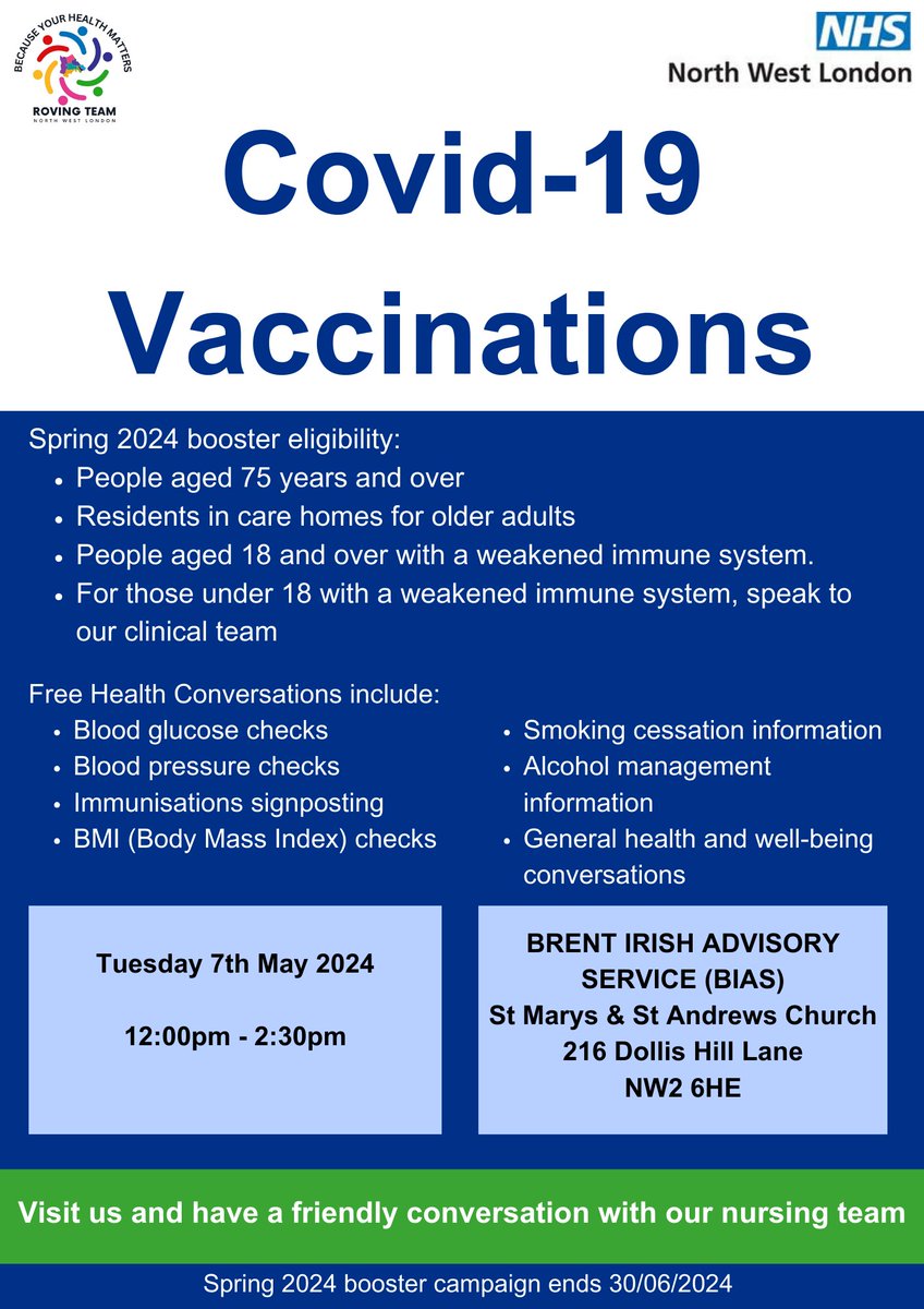 ⏱*TIME CHANGE* 🚌The Mobile Health Bus will heading to St Marys and St Andrews Church at 12pm today. Visit the bus to get a FREE health check and to chat with our clinicians💙 Measles, flu and polio vaccinations will also be available 😊