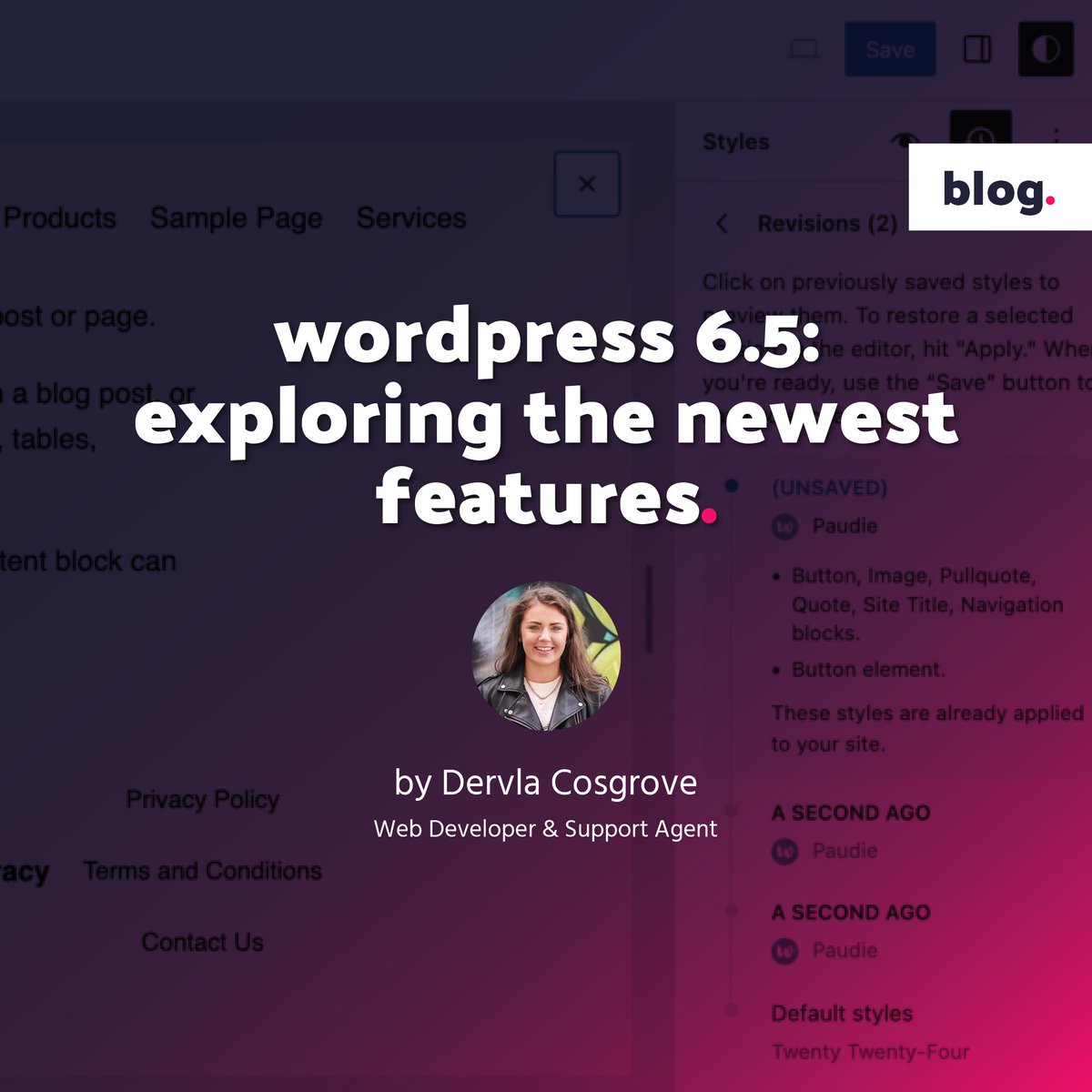 We have a new blog from Dervla to start the new working week.

In this blog, Dervla explores what's new with the release of WordPress 6.5 and explores the new features it now offers.

You can learn more on our website.

wearewibble.com/wordpress-6-5-…
