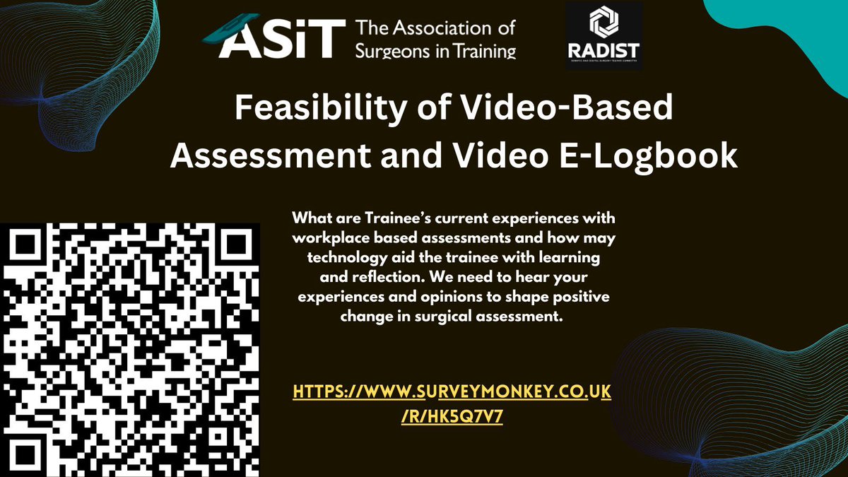 Are you a trainee and interested in taking part in an @ASiTofficial UK trial using video-based assessment? Get in touch and take this 2 minute survey to help shape the future of surgical training! surveymonkey.co.uk/r/HK5Q7V7