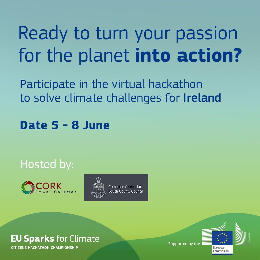 Cork City Council, with Cork Smart Gateway and Louth County Council, are hosting the EU Sparks Hackathon and are looking to recruit Citizens, researchers, and industry partners from across all of Ireland to form teams of participants! Find out more here👇 eusparks.eu