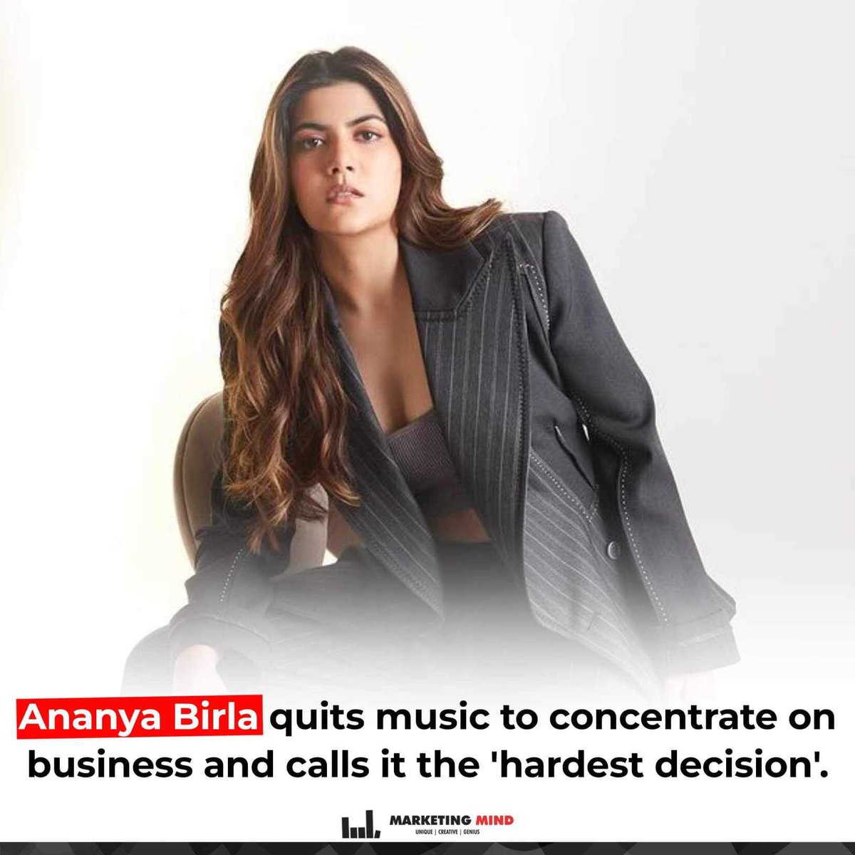 Ananya Birla, the daughter of Kumar Mangalam Birla, who leads the Aditya Birla Group, shared that she’s stopping her music career to focus more on business.

1/2 👇

#MarketingMind #AnanyaBirla #WhatsBuzzing #BirlaGroup