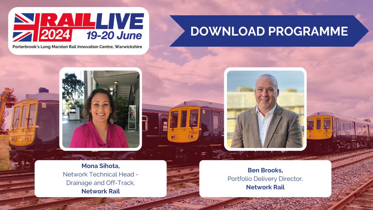 #RailLive 2024 is for all Rail professionals! Hear from @networkrail and other experts in our NEW Engineering Theatre, covering the latest innovations in the rail industry. Download the programme to learn more >> ow.ly/9YrH50RtliR
