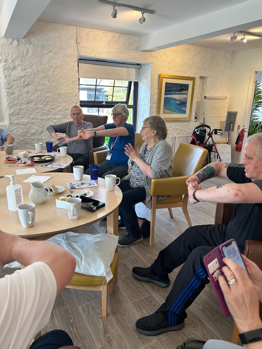 The Thursday Wellbeing Group enjoyed some gentle stretching then a meditation session with our spiritual lead, Maitrisattva. The session was well received & everyone felt very relaxed. 👍 #TheLittleHospiceWithTheBigHeart 💙 #HospiceCare #Renfrewshire #Wellbeing #Meditation