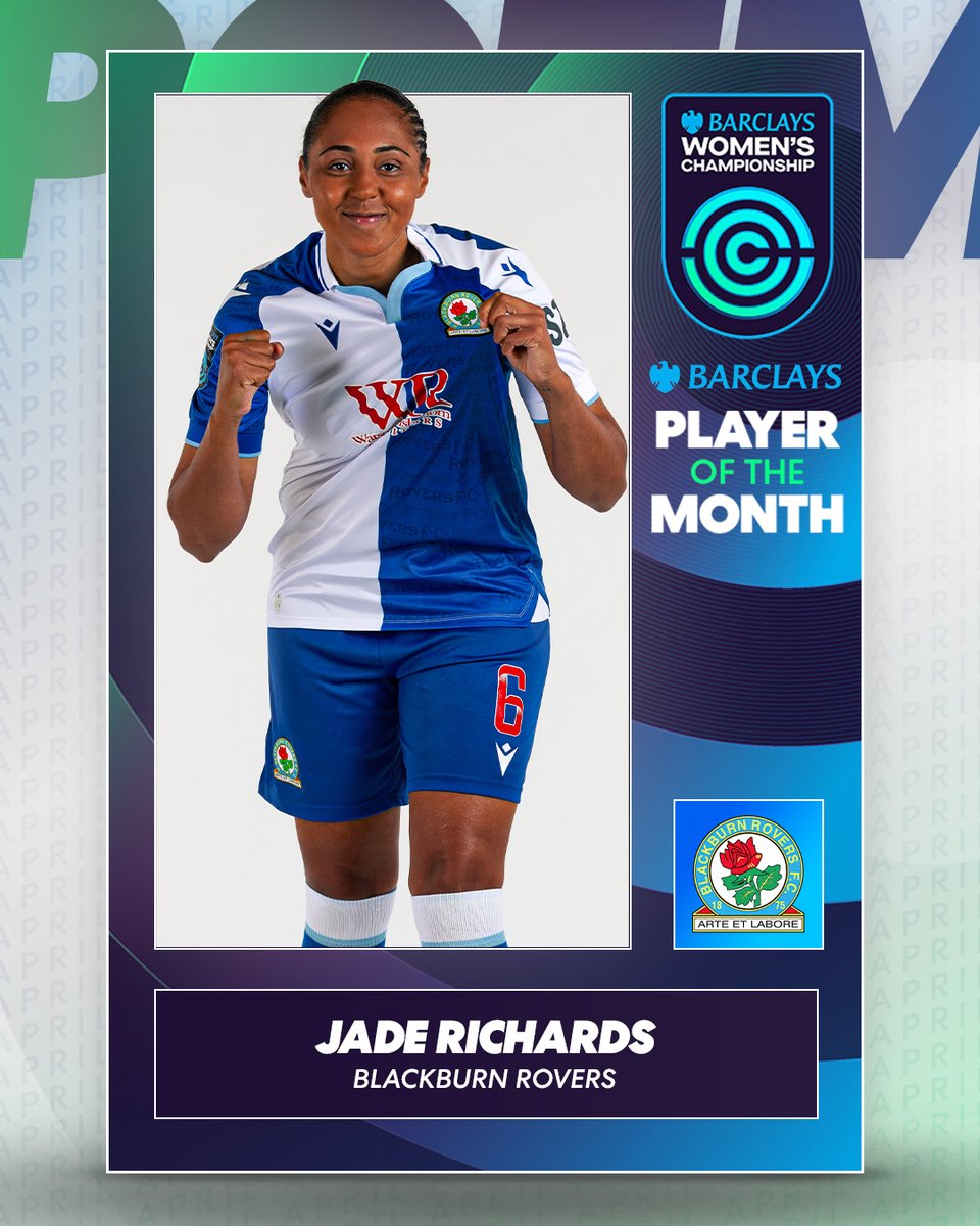 Leading @RoversWFC to an unbeaten final month! @jadey_5 is the #BarclaysWC Player of the Month 🤩