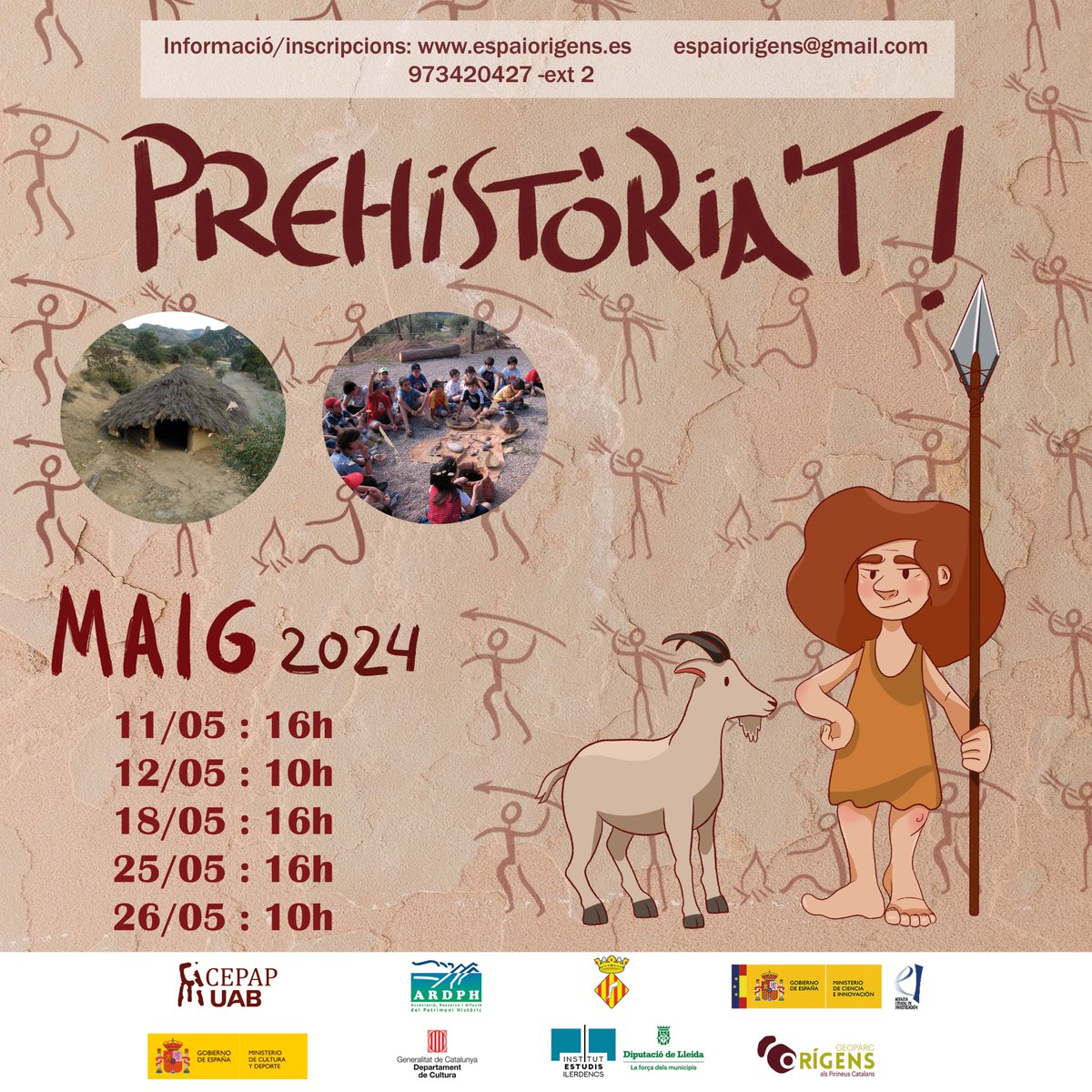 Aquest mes de maig , Prehistòria't amb nosaltres!
#viuelsorigens #noguera #camarasa #santllorençdemontgai #prehistòria #experimentar #tallers
