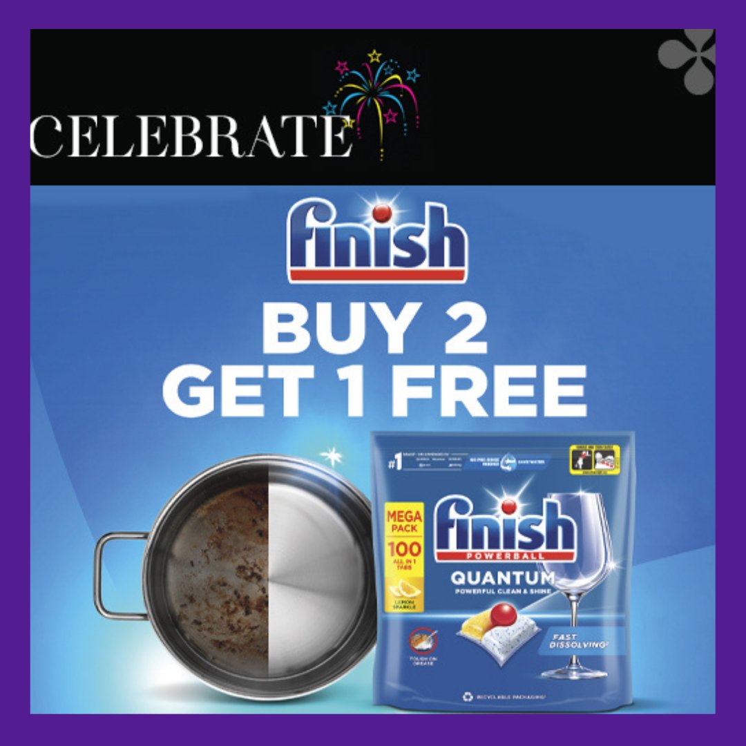 ✨ Make your dishes sparkle with our megapack of 100 Finish dishwasher tablets! Ideal for busy workplaces or education environments.

Buy 2 Get 1 FREE offer now available this May when you order online with us ✨

#Finish #DishwasherTabs #SparklingClean #Buy2Get1Free #ShineBright