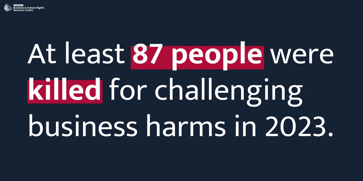 We documented 87 killings of #HRDs speaking out against corporate harm last year. We commemorate their lives, courage & vital work. Most attacks – lethal & non-lethal – go uninvestigated & unpunished. Judicial harassment was the most commonly recorded type of attack in 2023 4/