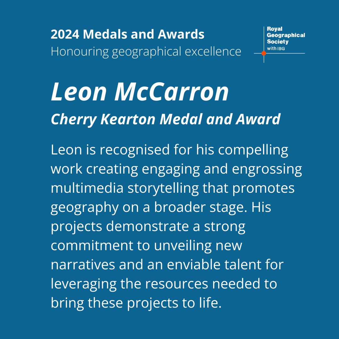Congratulations to Leon McCarron (@leonmccarron) on being awarded the Cherry Kearton Medal and Award for dedication to unearthing the importance, beauty, and fragility of natural history.