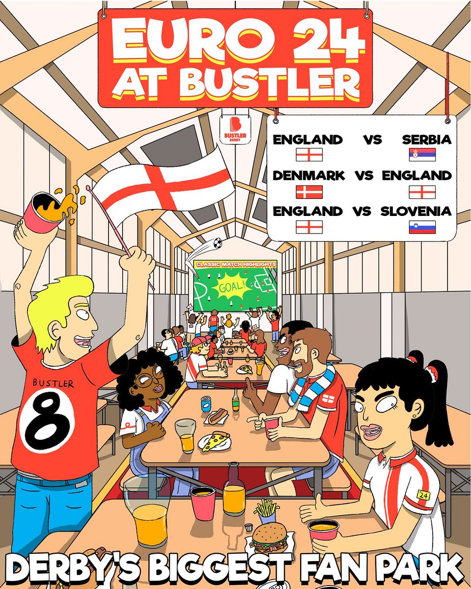 ⚽️🏆Get ready to cheer for your team @bustlermarket Derby Fan Park for Euros 24! 📆16 - 25 June Immerse yourself in the electrifying atmosphere as you watch the games on big screens, surrounded by fellow football enthusiasts⬇️ shorturl.at/dHOZ4 #DerbyUK #FanPark #Euros24