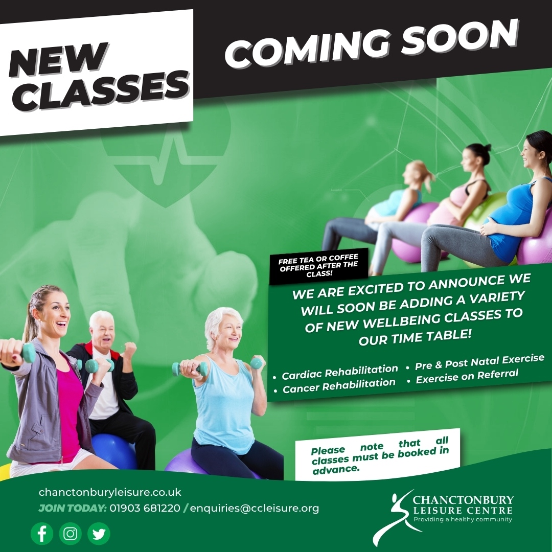 We are pleased to share we are adding a variety of new wellbeing classes to our timetable 🙏 Watch this space for further information and start dates ☺️