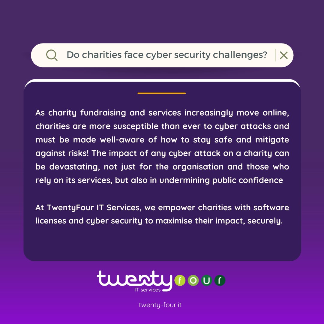 As charity operations move online, they become vulnerable to cyber attacks. Charities must be aware of how to stay safe and mitigate risks to protect their organisation and the public!

Learn more bit.ly/445j3i0 

#CyberAware #CharitySupport