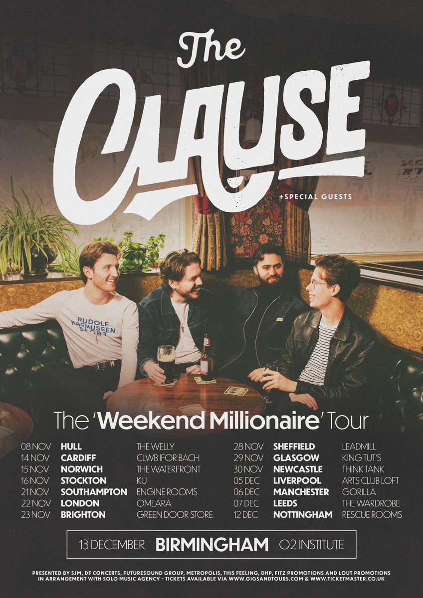 THE WEEKEND MILLIONAIRE TOUR!🪩 We’re ecstatic to be heading out on our biggest tour to date this Winter. This will be our best tour yet we can’t wait to see yas! 🎫 Pre-sale available from 10am tomorrow via our mailing list.