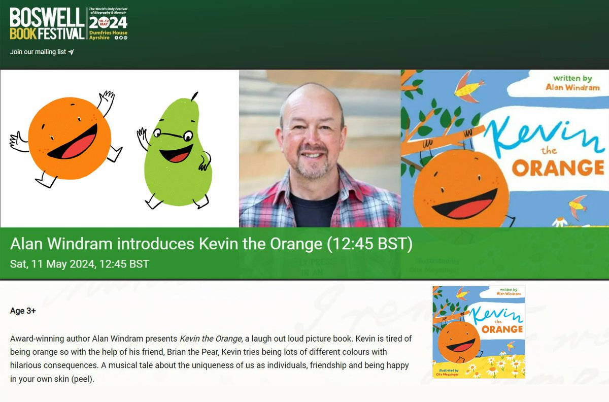 Yess! This Saturday, (11th May) I will be bringing my brand new #picturebook #KevinTheOrange to the @bozzyfest at 12.45. Join me for stories, songs, and mixed fruit and veg dancing. For ages 3 to 6 years and anyone who likes all of the above 😉