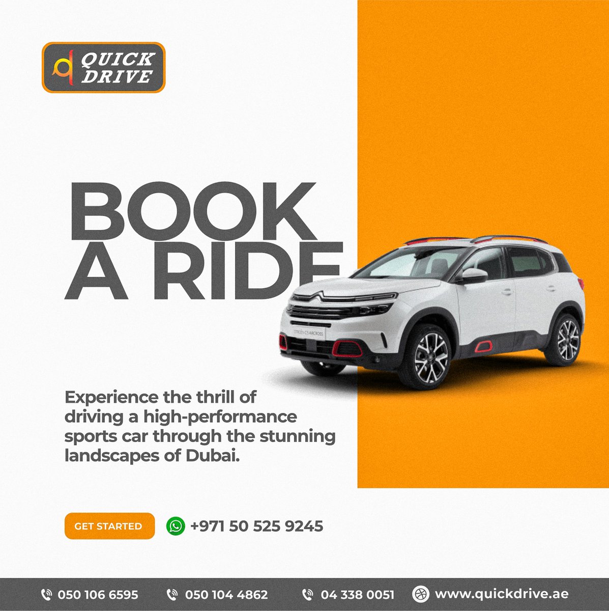 AQuickdrive's tweet image. Cruise through Dubai in a high-performance sports car and feel the adrenaline rush Book a rider from us now and enjoy the ultimate driving experience!

Call or WhatsApp
+971505259245

Visit: quickdrive.ae

#CarRental #RentalCars #QuickDrive #CarRentalExperts