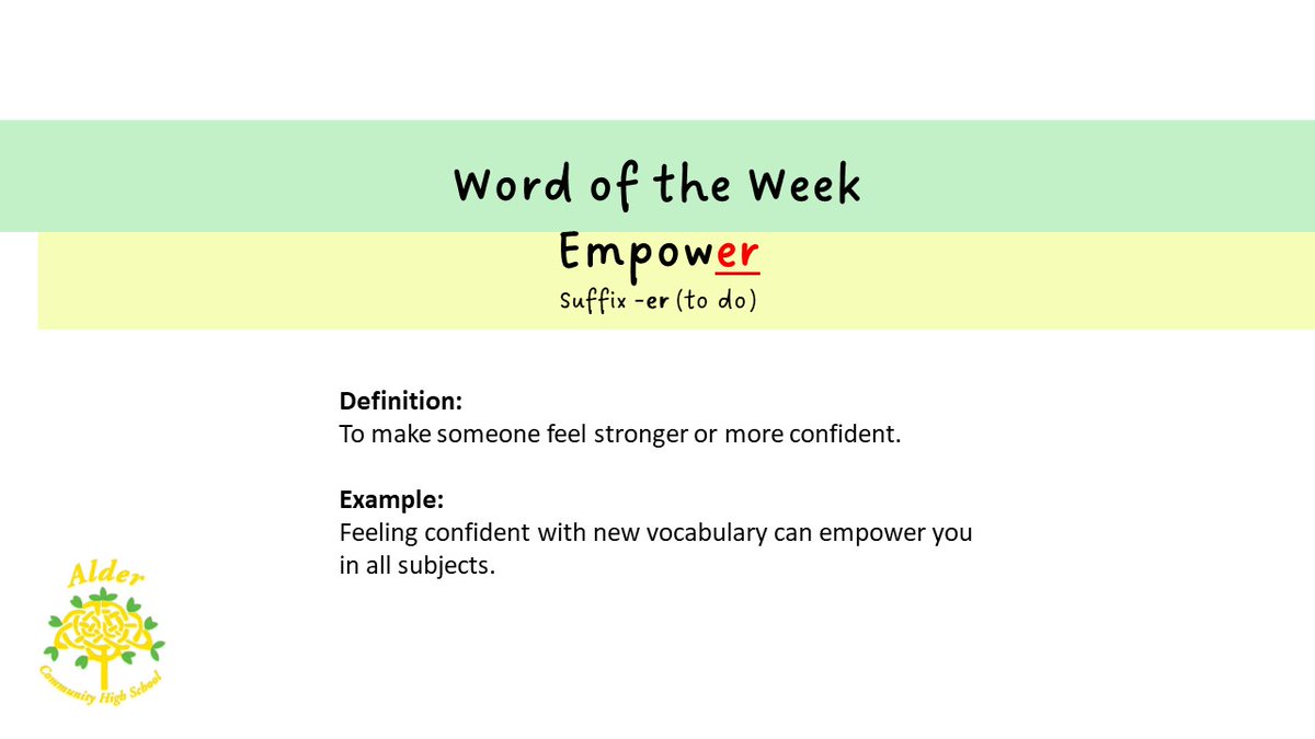 Words are the tools we use to think, categorise, and understand concepts. When you learn new words, you’re not just memorising but also exercising your brain, keeping it sharp and flexible. 

#WeAreAlder #WordOfTheWeek #Vocabulary #English #DevelopingLanguage