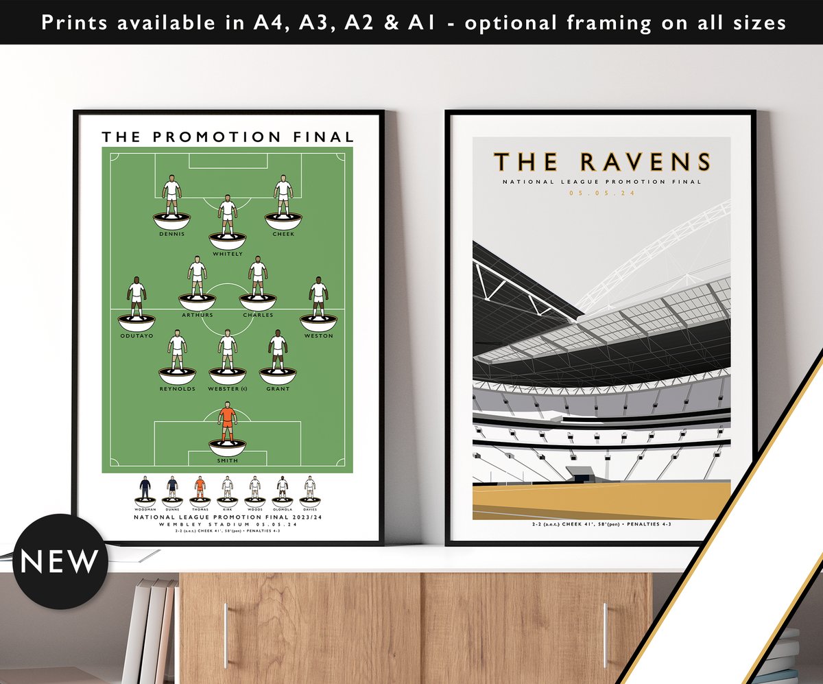 NEW: Bromley FC The Promotion Final & The Ravens Wembley Prints available in A4, A3, A2 & A1 with optional framing Get 10% off until midnight with the discount code THE-RAVENS Shop now: matthewjiwood.com/subbuteo-teams…