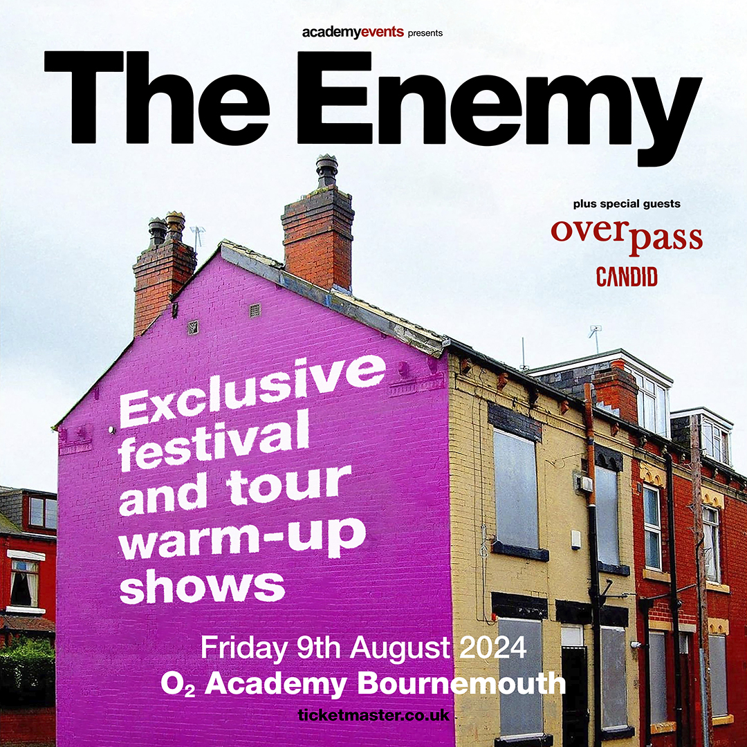 Indie rock band @theenemyband announce an exciting festival and tour warm up show at #O2AcademyBournemouth on Fri 9 Aug. Get your Priority Tickets from 10am on Wed 8 May 👉 amg-venues.com/efPy50Rxmkk #O2Priority #TheEnemy