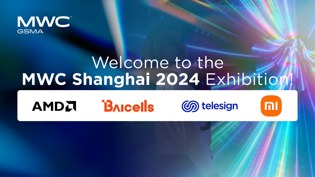 Our MWC Shanghai exhibition will showcase the most innovative products & services and the big ideas impacting the industry 🚀 We can't wait to see what @AMD, @Baicells, @Telesign & @Xiaomi bring to the show floor. View our full #MWC24 exhibitor list 👉 gsma.at/4b1FWpg