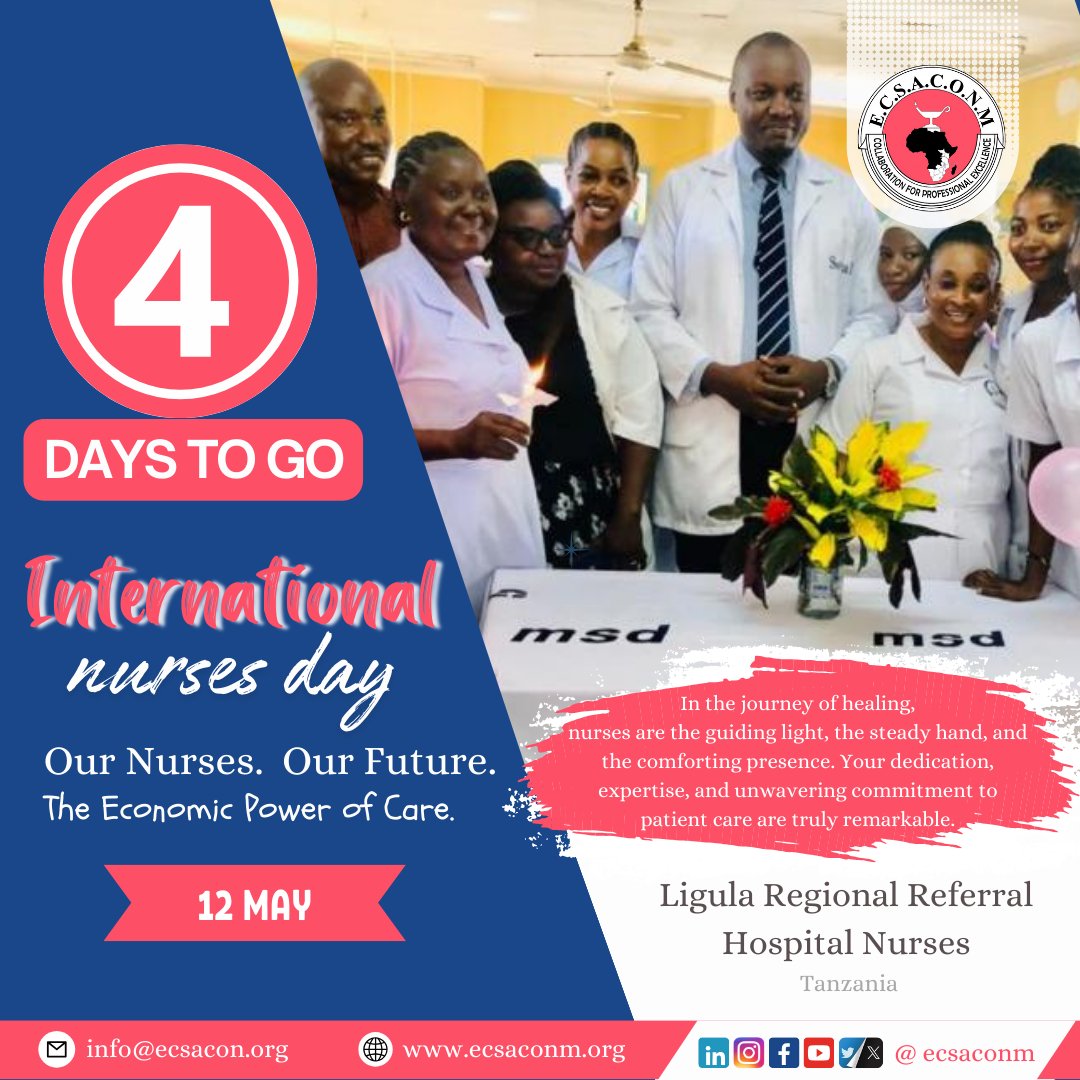 It's only T-4 days until International Nurses Day! 🥳

#Internationalnursesday #Internationalnursesweek #nursingcare #healthcareheroes #HealthcareLeaders