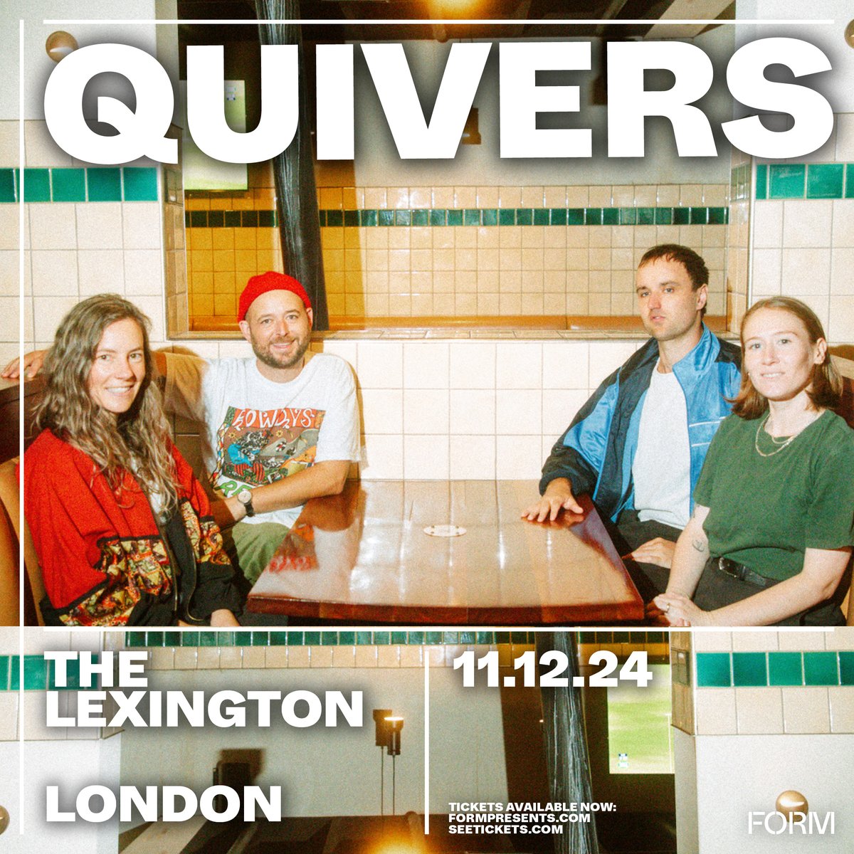 Melbourne indie quartet @Quiversam are bringing their cathartic jangly guitar pop to @thelexington, London on 11th December! 🎟Tickets are on sale now: formpresents.seetickets.com/event/quivers/…
