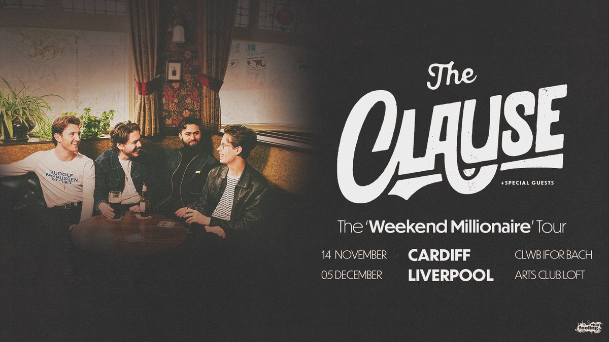 NEW >> In anticipation of their second EP ‘Weekend Millionaire’, @theclauseuk will play Cardiff’s @ClwbIforBach and @artsclublpool later this year 🙌 Snap up tickets on Friday 10th May at 10am 👉 metropolism.uk/O9qB50RutRR