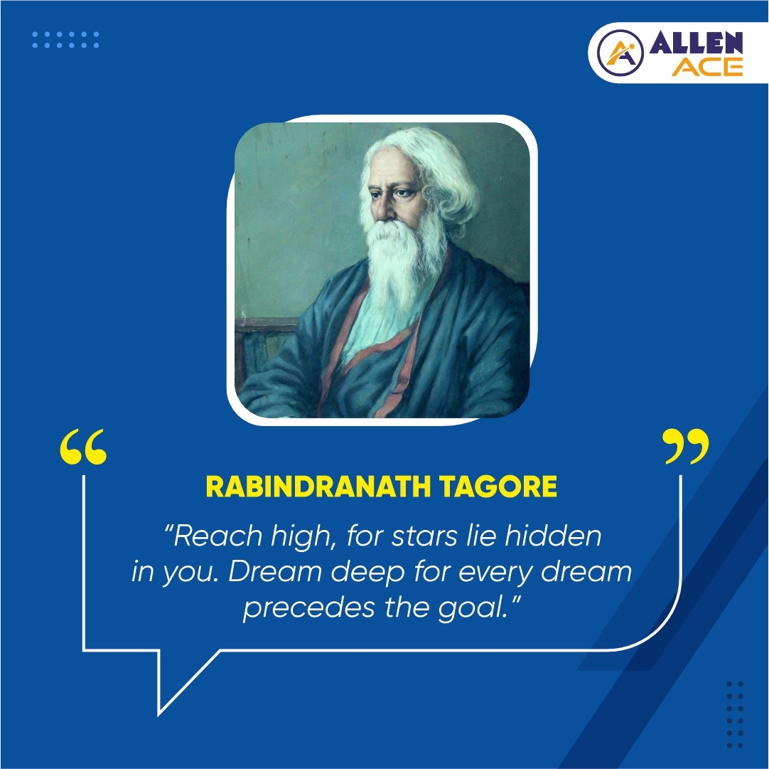 ✒️ Tagore's pen, dipped in the ink of the cosmos, inscribed verses that ripple through generations, serenading the heart with melodies of love, longing, and liberation.

#rabindranathtagorequote #rabindranathtagorejayanti #rabindranathtagore   #ALLENHaiTohMumkinHai #allenace