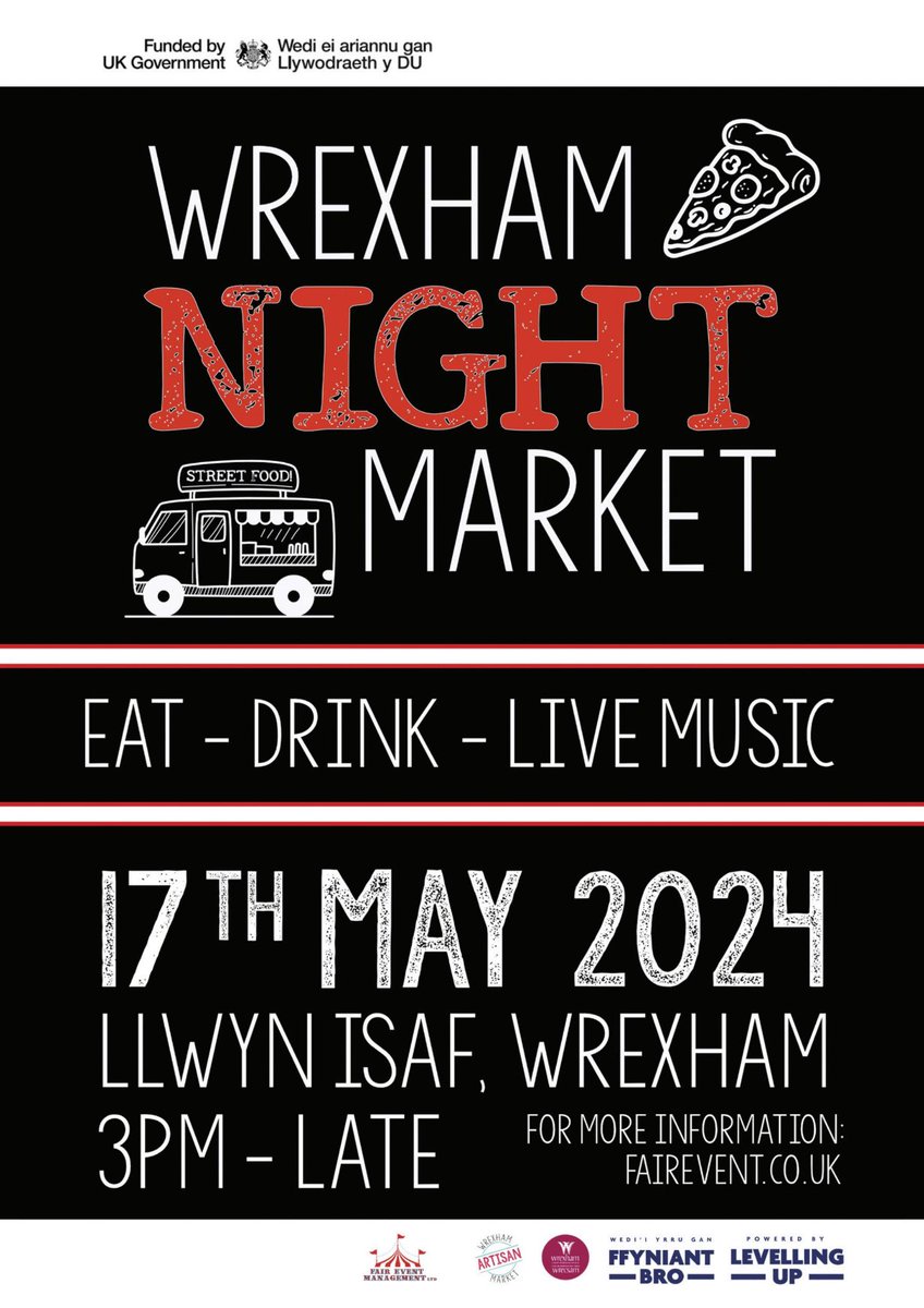 Don’t forget - next week it’s the first @FairEvents #Wrexham night market! See you there! @wrexhamcbc @GoNorthWales
