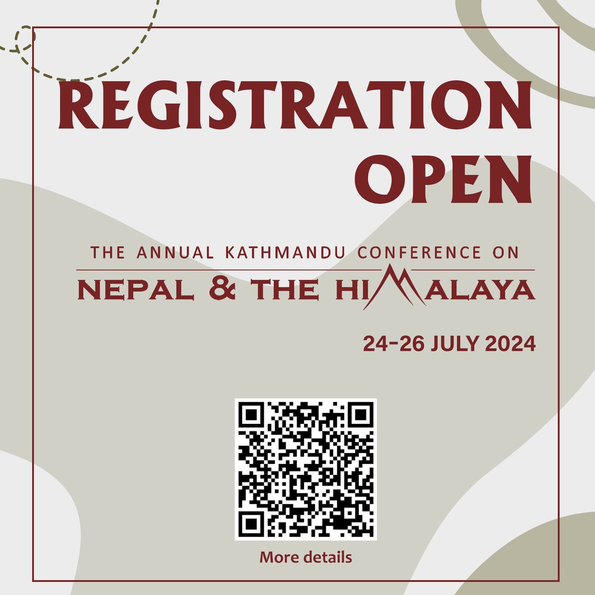 📢📢 ANNOUNCEMENT 

🚨Registration Open🚨
The Annual Kathmandu Conference on Nepal &amp; the Himalaya
24-26 July 2024
Details: 🔗tinyurl.com/bdfxcs8c