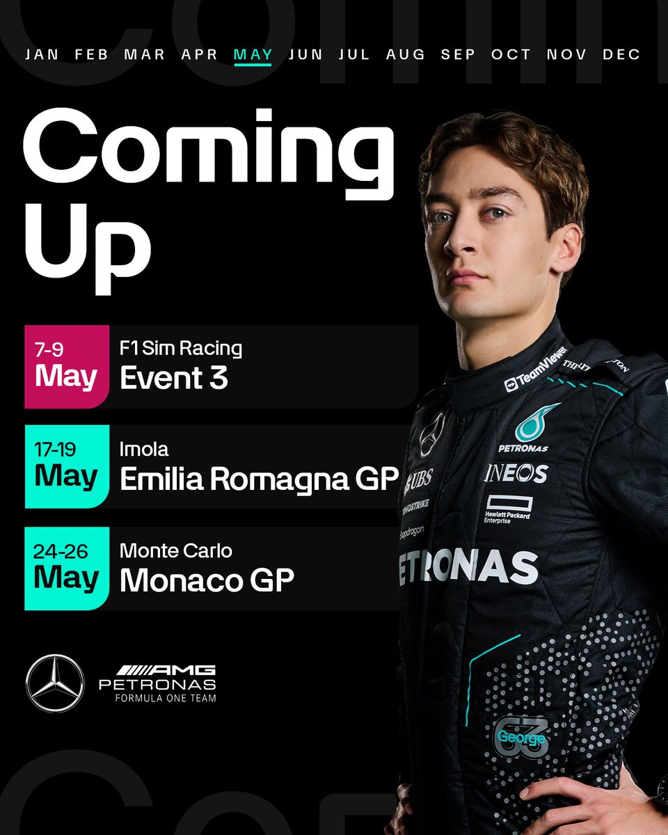 Double header of @F1 races coming up 🔜 Excited for the month ahead 👊