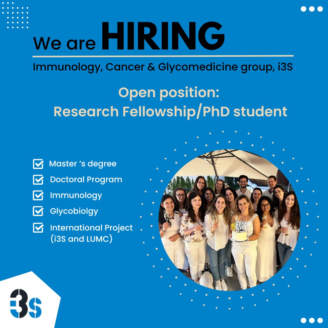 📣We are hiring! Are you interested in doing a PhD in Immunology and Glycobiology #glycotime under an EU 🇪🇺funded project @GlycanTrigger in an international environment @i3S_UPorto / pinholab.i3s.up.pt and @ManfredWuhrer lab? See details here: pinholab.i3s.up.pt/open-positions/