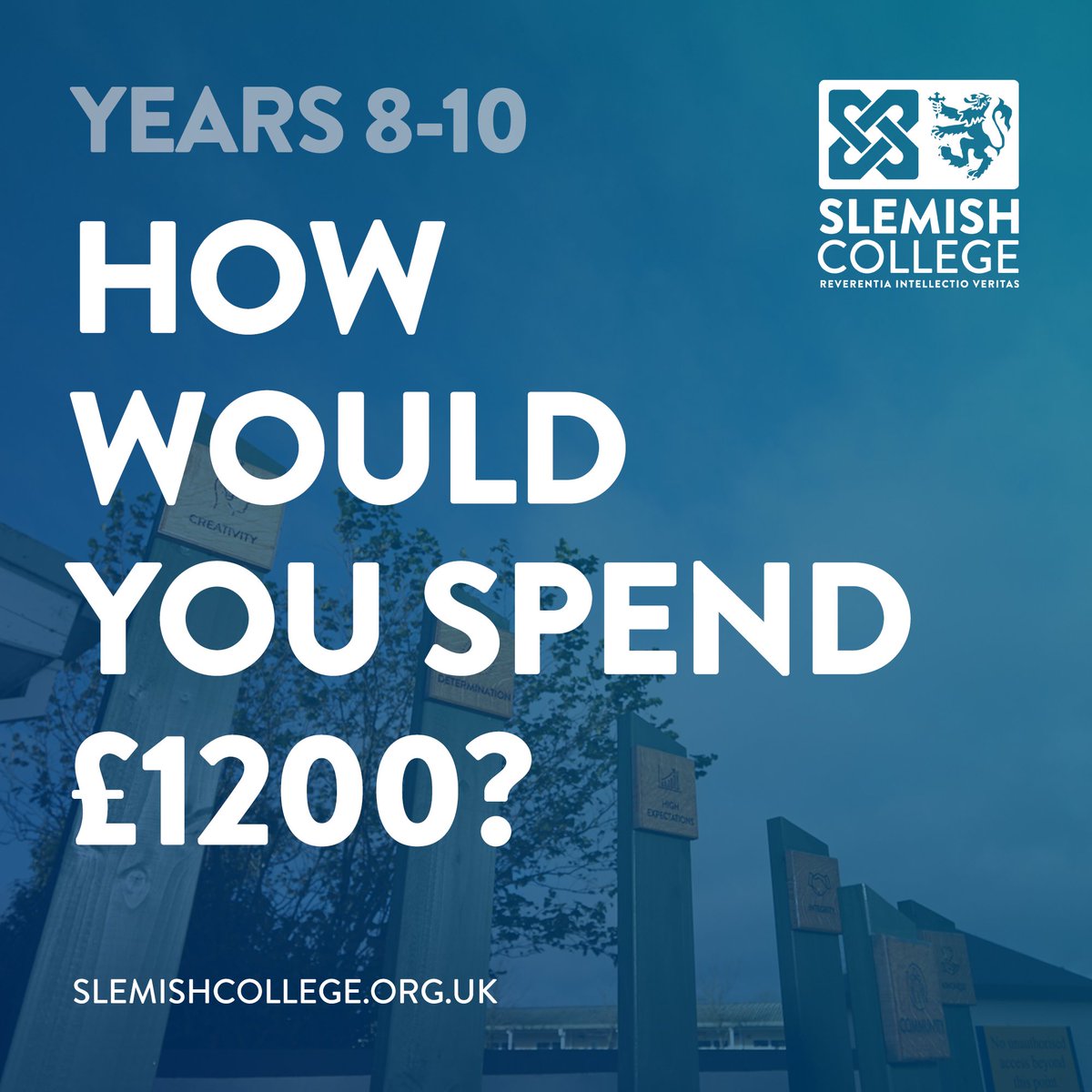 Students in Years 8–10 have the chance to come up with ideas of how they could spend up to £1200 on a well-being project in school. To get involved, collect a bid form from your form teacher and leave it into the office by Monday 13th May.