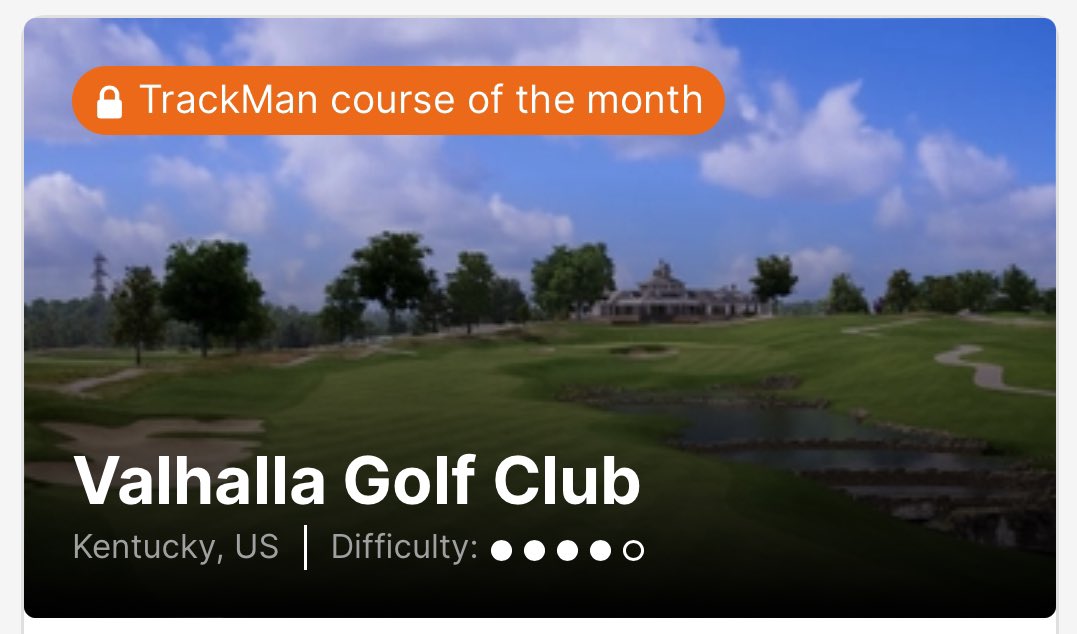Trackman Range course of the month is Valhalla - the venue for next week’s second major of the year, the USPGA Championship 🇺🇸

Test your game at a major championship golf course and see how you stack up!! 

Play here and other famous venues now at #hartfordgolf