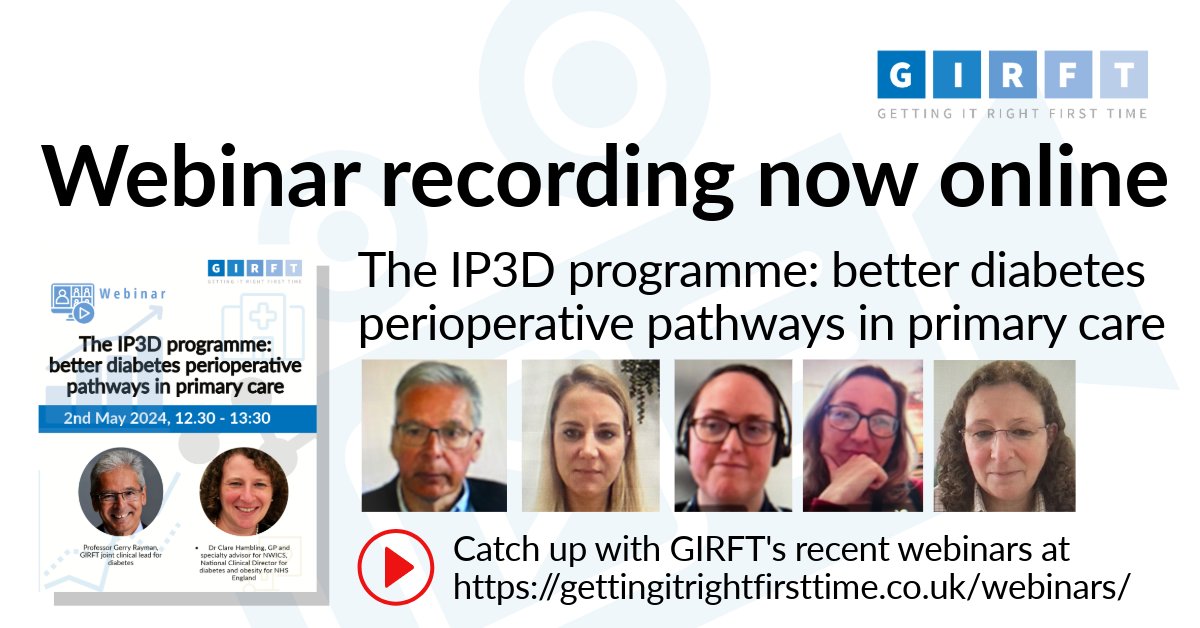 Did you miss our webinar last week on improving diabetes perioperative pathways in primary care? Catch up with the recording to hear from a great line-up of speakers, inc @GerryRaDrGMagic & @ClareHambling ▶️ NOW on our website: bit.ly/47QwMea @pcdsociety @rcgp