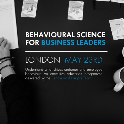 Few places remaining 📢 Learn the core principles that have successfully solved real business challenges, from leading behavioural experts. Book your place on our one-day executive training - Behavioural Science for Business Leaders, 23 May, London: bit.ly/3V6B7FY