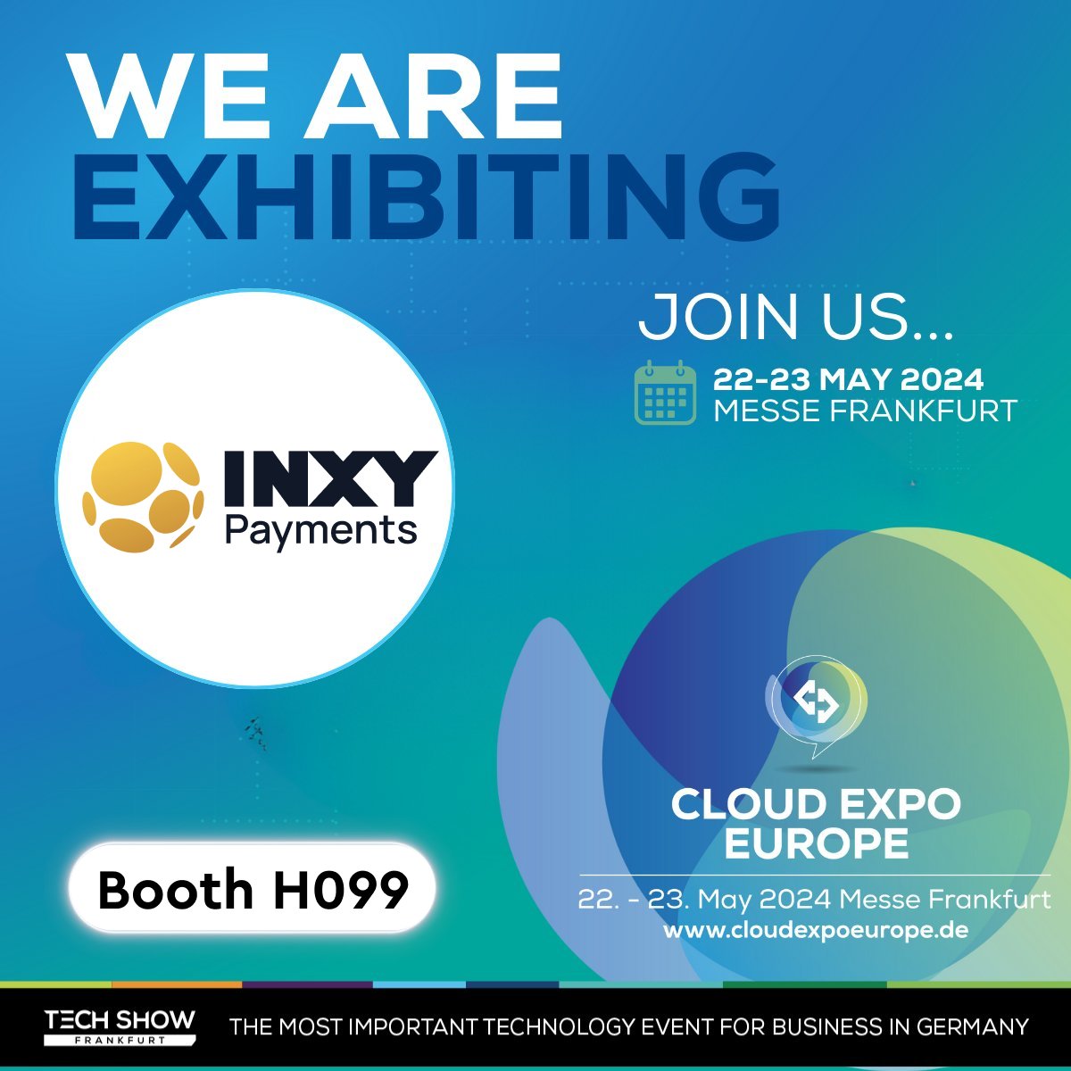 Excited to announce that INXY Payments will be a proud sponsor at #CloudExpoEuropeFrankfurt 2024! 
Join us on 22-23 May at Booth H099.

📅 Schedule your meet-up now at shorturl.at/derT9 or reach out directly to Vad Colcev (CCO) at v.colcev@inxy.io.
#CEEF24 #CloudExpoEurope