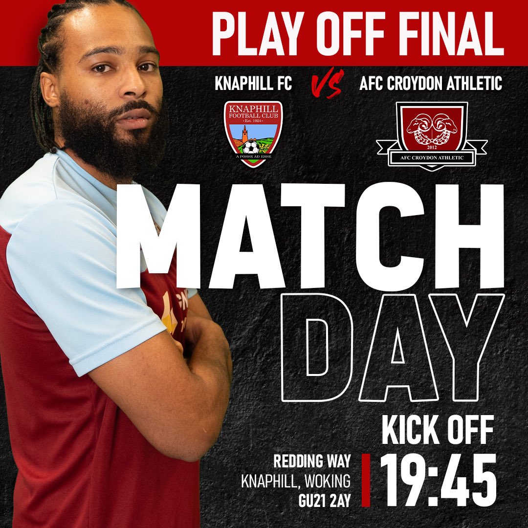🚨 IT'S PLAY-OFF FINAL DAY! 🚨 
 
Rams family, are you ready for today’s Play-Off Final against Knaphill F.C.? ⚽️! 🐏💥 

LET’S DO THIS! 💪
 
United, we're unstoppable! 
 
#UpTheRams #AFCCroydonAthletic