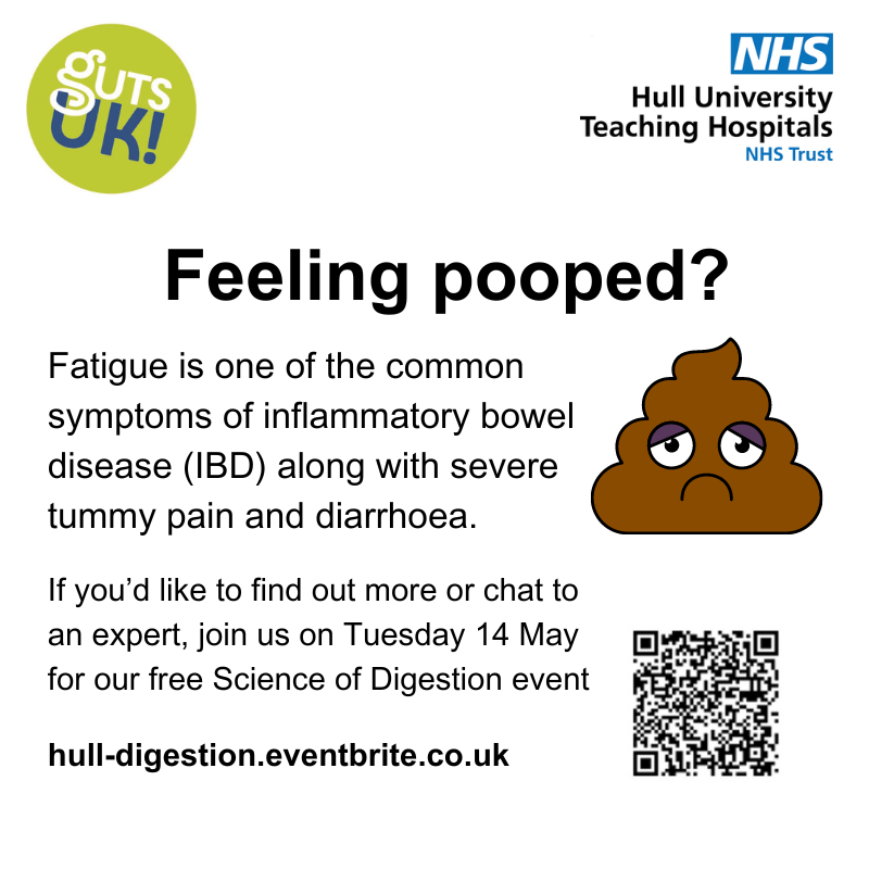 Get all the details and register for your free place now using the link below - Tues 14 May, all welcome. eventbrite.co.uk/e/science-of-d… #IBD #Inflammatoryboweldisease #gastro #digestivehealth #digestivediseases #tummytrouble #fatigue #hull #stomachpain #advice #support #experthelp