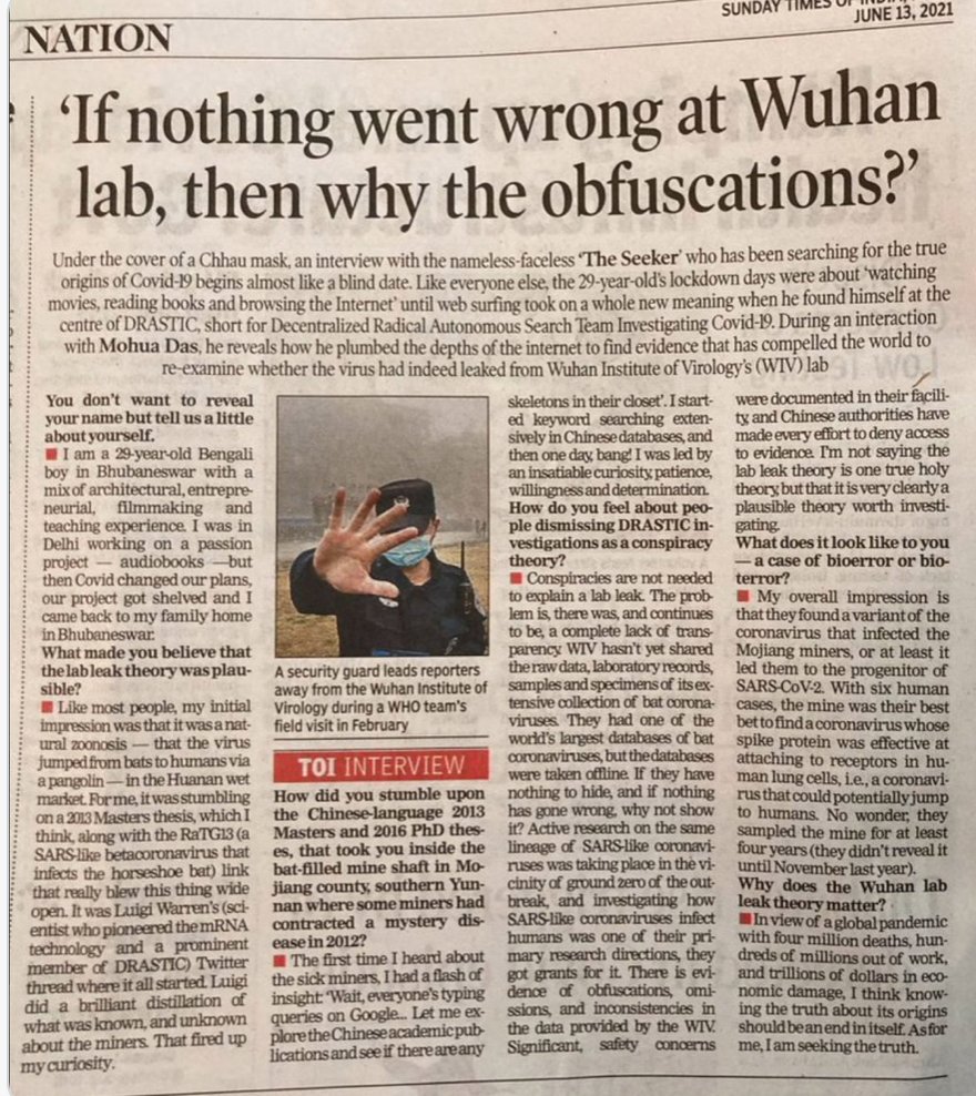 IF NOTHING WENT WRONG AT THE WUHAN LAB, THEN WHY THE OBFUSCATIONS? Almost three years after this article published, we still don't have answers to explain virologists' lies and deceit.
