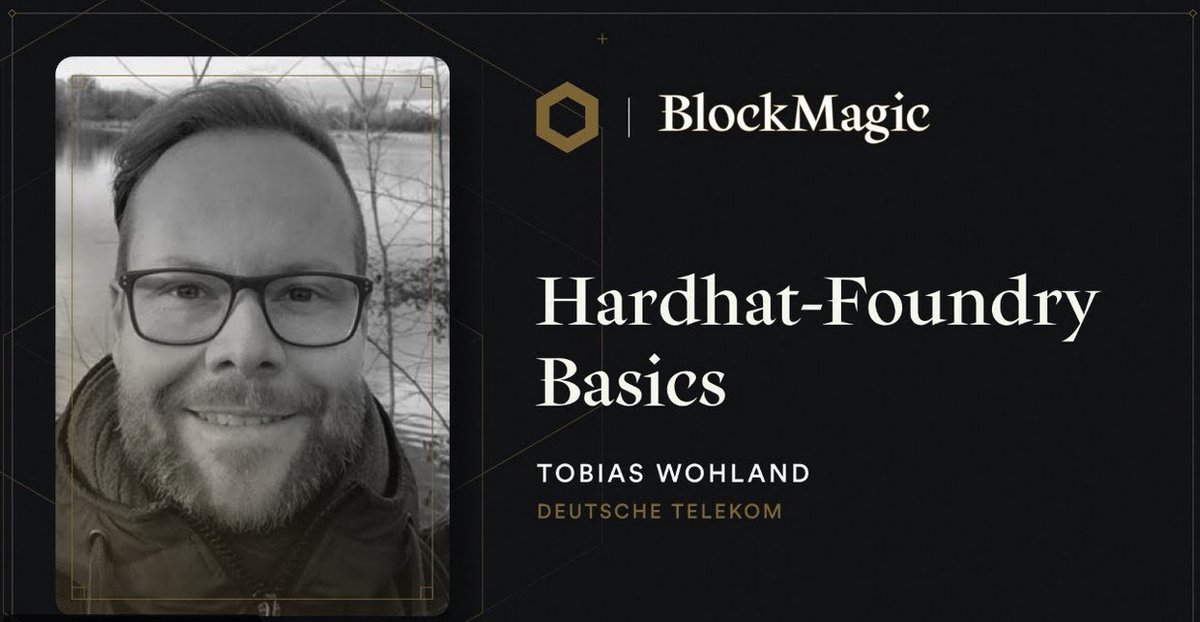 Learn the Basics of Hardhat-Foundry We are happy to announce that our very own @TobiWoWo is presenting a workshop tomorrow at the #Blockmagic Hackathon by @chainlink 📅 08.05.2024 10:00 AM ET ▶️ Tune in: youtube.com/watch?v=mwclVY… Also, he is building for the #Ethereum