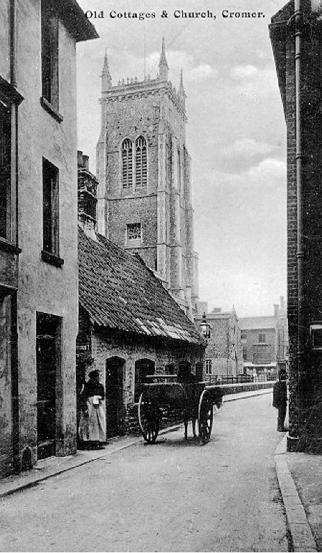 Postcard of Tucker Street and the Church at #Cromer, 1907.