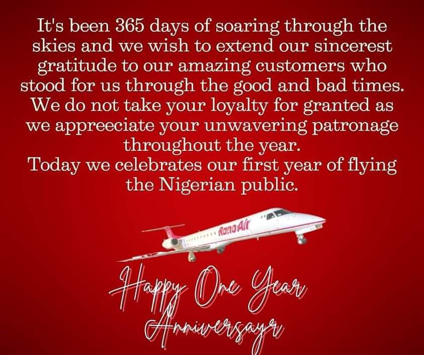 It's been a year already since we commenced our Airline Career operations. We shall continue to put in our very best at providing efficient and customer-centric services in Sha ALLAH