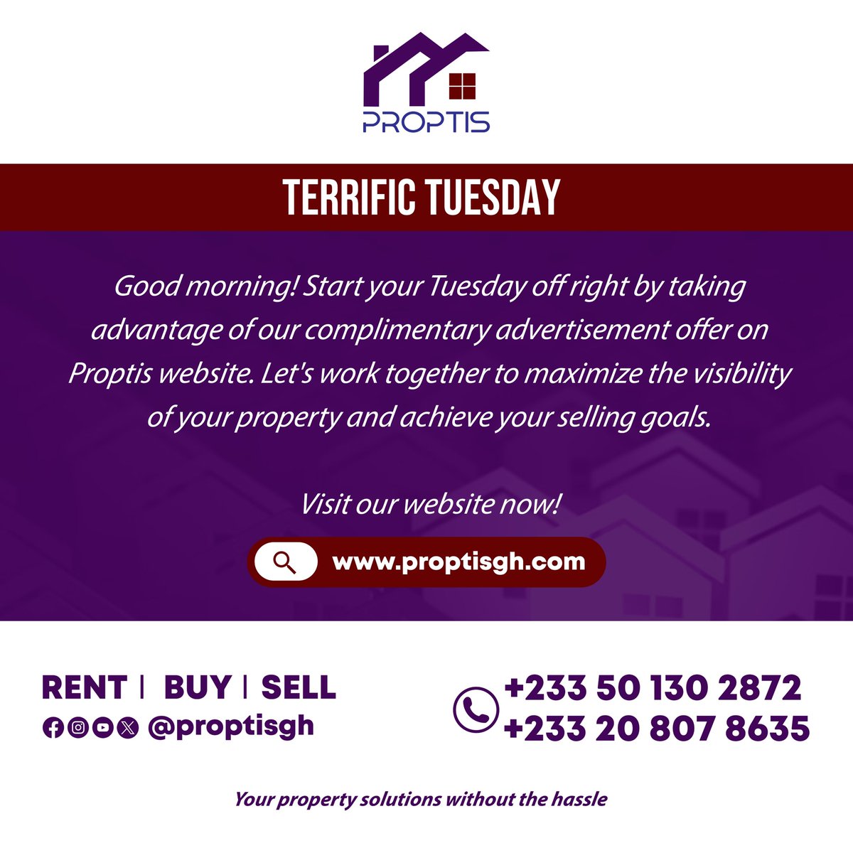 Call us on 0501302827/0208078635

 You can also leave us a message via whatsup 

#proptis #proptisgh #terrifictuesday #ghanaproperties #realestatewebsite #availableproperties