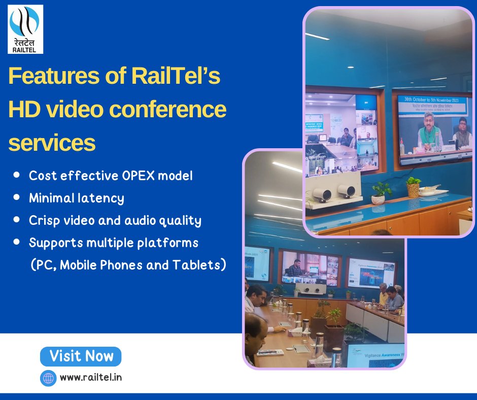 #HDVideo #VideoConferencing #HighDefinition #Video #Conferencing #HD #RailTel #CMDRailTel #RailWire