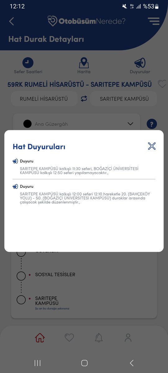 11.30 U IPTAL ETTIN 12 SEFERINI DE GECIKTIRIP BI DE KILYOSA GETIRMIYORSUNUZ BIZE NIYE HAYVANSAL ATIKMIŞIZ GİBİ DAVRANIYOSUNUZ 11BUCUKTAN BERİ BEKLİYORUZ BURDA ŞİKAYET OLUŞTURSAK DA BI ŞEY DEĞİŞMİYO DUZELTIN ARTIK ŞU 59 RK YI @IBBcozummerkezi @ibbtvcanli @4444154 @ekrem_imamoglu